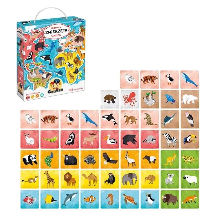 CzuCzu, Zwierzęta świata, Memory, gra pamięciowa, 104 elementy