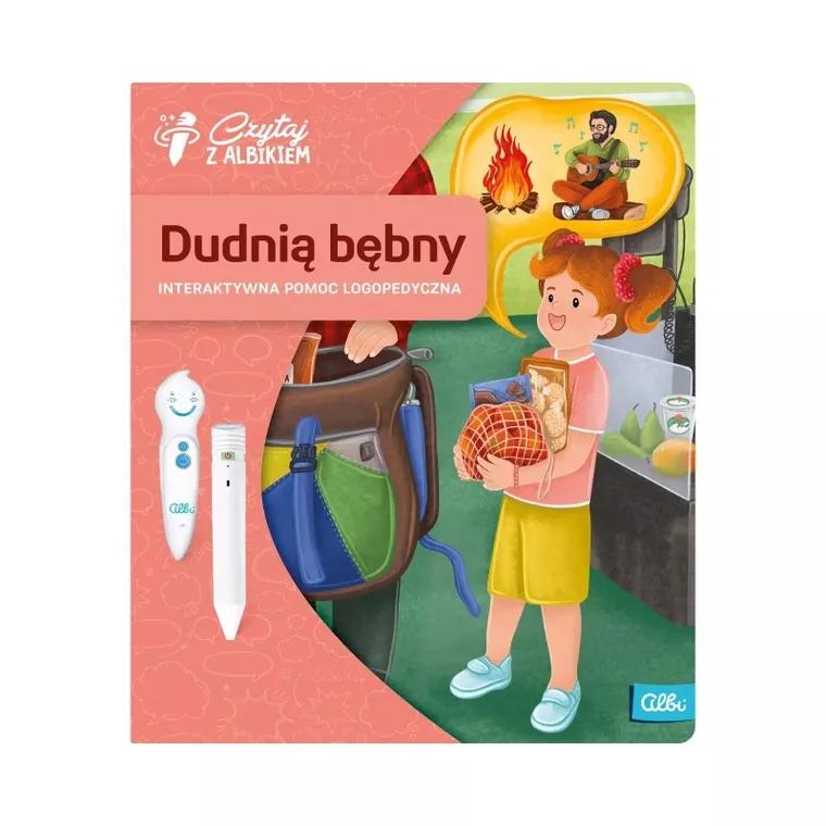 Czytaj z Albikiem. Dudnią bębny. Interaktywna pomoc logopedyczna 3+