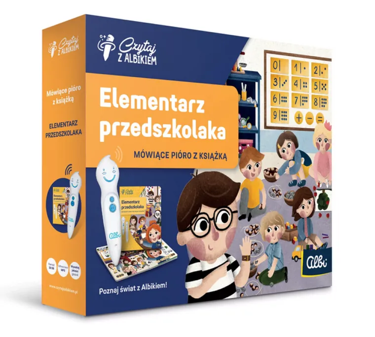Czytaj z Albikiem. Pakiet: Mówiące pióro Albik + Elementarz przedszkolaka 3+