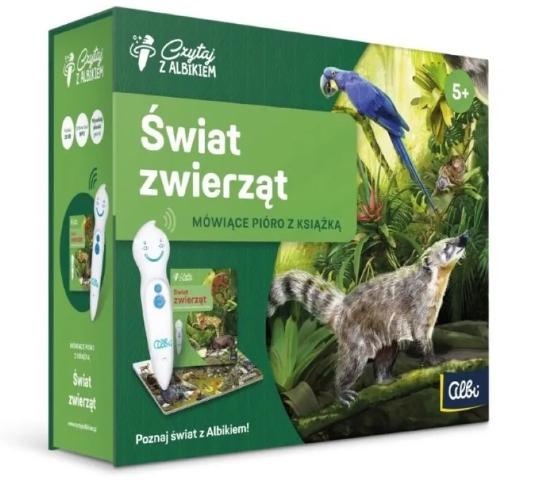 Czytaj z Albikiem. Pakiet: Mówiące pióro Albik + Świat zwierząt. 5+