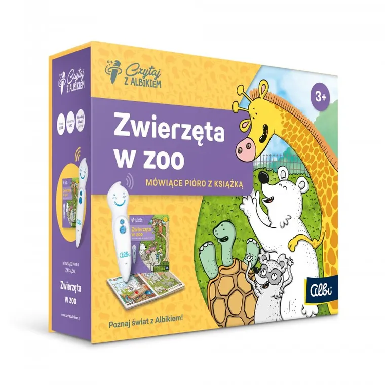 Czytaj z Albikiem. Pakiet: Mówiące pióro Albik + Zwierzęta w Zoo. 3+