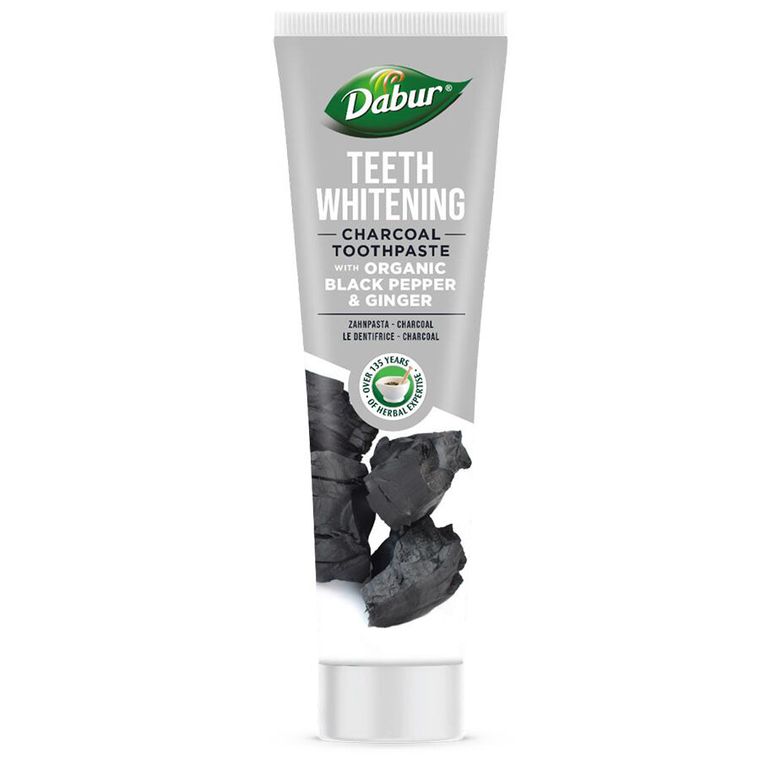 Dabur, Teeth Whitening Charcoal Toothpaste, wybielająca węglowa pasta do zębów z Pieprzem i Imbirem, 100 ml