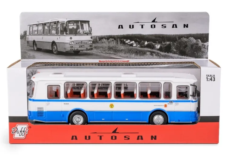 Daffi, Kolekcja Polskiej Motoryzacji, Autosan H9-20, autobus PKS, model pojazdu, 1:43, niebiesko-biały