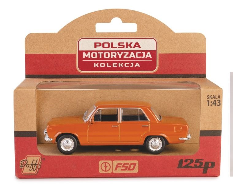 Daffi, Kolekcja Polskiej Motoryzacji, Fiat 125p, pojazd, model metalowy, brązowy, 1:43