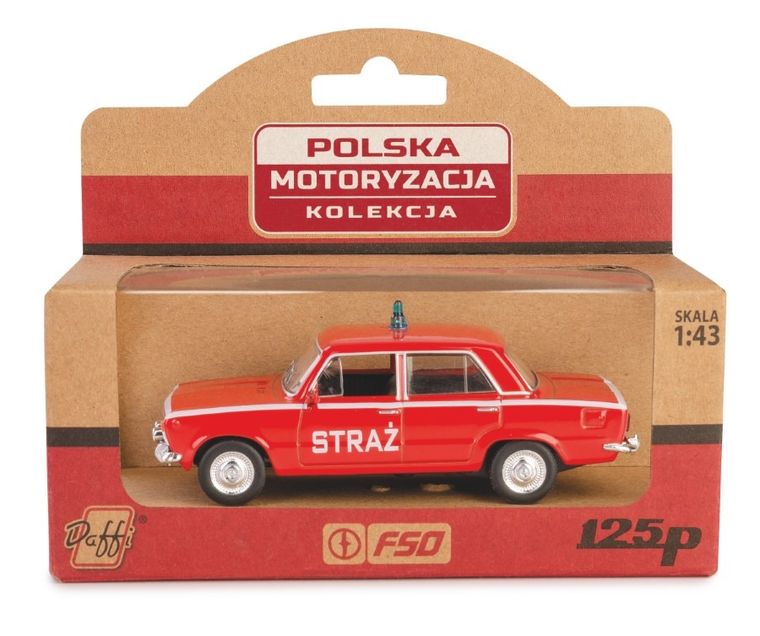 Daffi, Kolekcja Polskiej Motoryzacji, Fiat 125p Straż, pojazd, model metalowy, 1:43