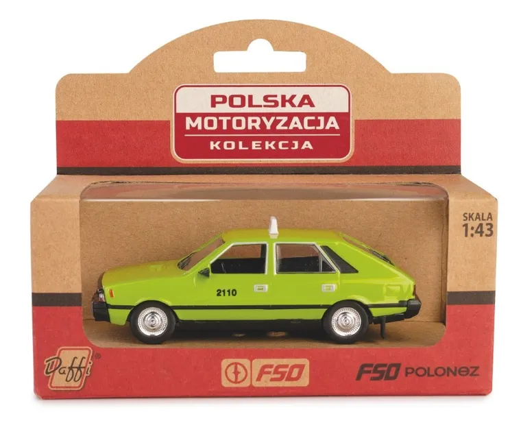 Daffi, Kolekcja Polskiej Motoryzacji, FSO Polonez Taxi, pojazd, model metalowy, zielony, 1:43