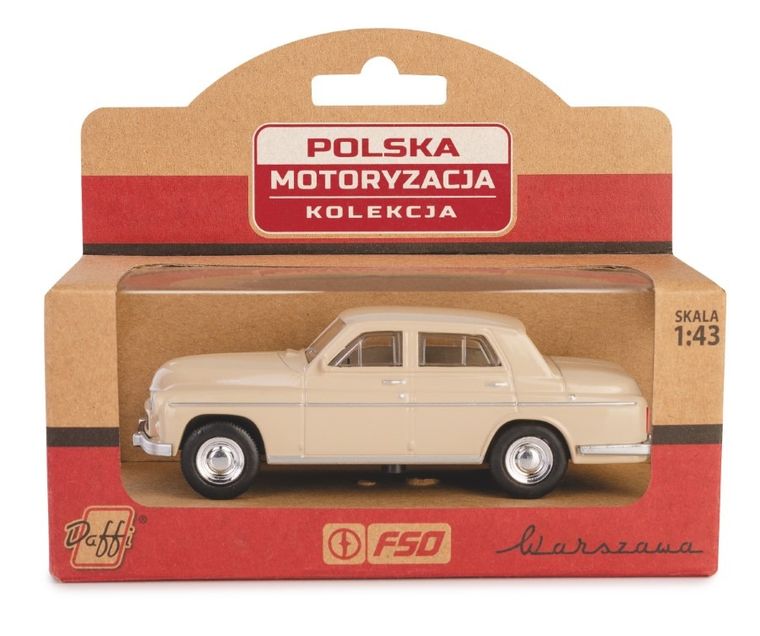 Daffi, Kolekcja Polskiej Motoryzacji, Warszawa 223, pojazd, model metalowy, beżowy, 1:43