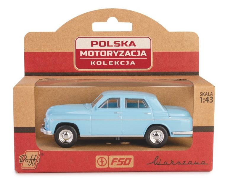 Daffi, Kolekcja Polskiej Motoryzacji, Warszawa 223, pojazd, model metalowy, niebieski, 1:43