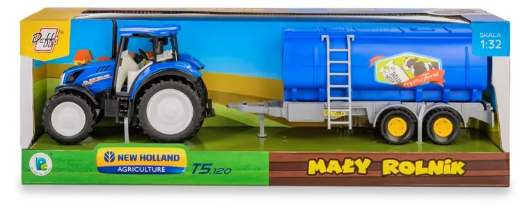 Daffi, Mały Rolnik, New Holland T5, traktor z cysterną na mleko, 1:32