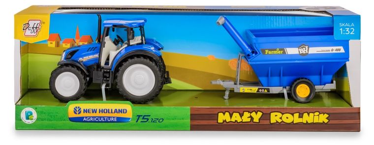 Daffi, Mały Rolnik, New Holland, traktor z przyczepą, 1:32
