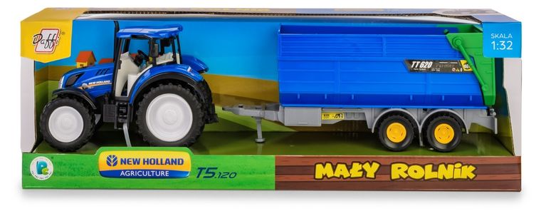 Daffi, Mały Rolnik, New Holland, traktor z przyczepą wywrotką, 1:32