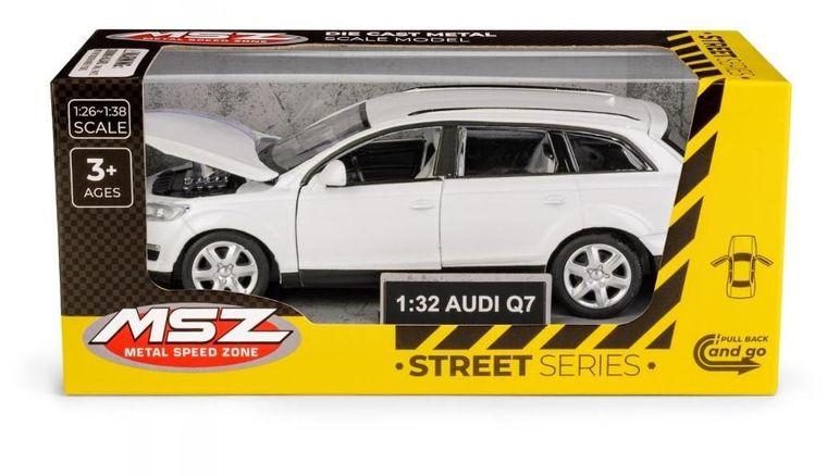 Daffi, MSZ, Audi Q7, pojazd, model metalowy, biały, 1:32