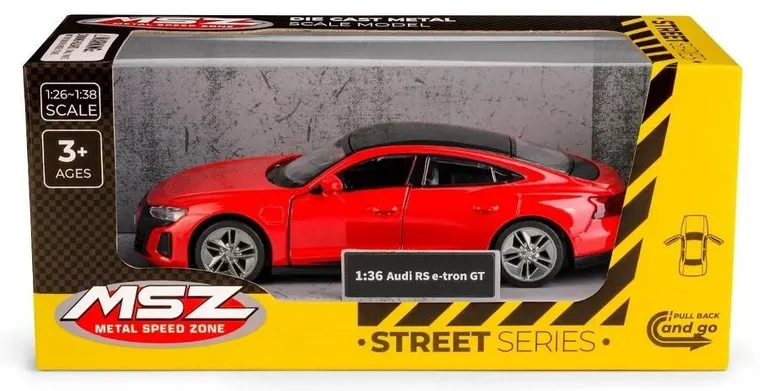 Daffi, MSZ, Audi RS E-Tron GT, pojazd, model metalowy, czerwony, 1:36