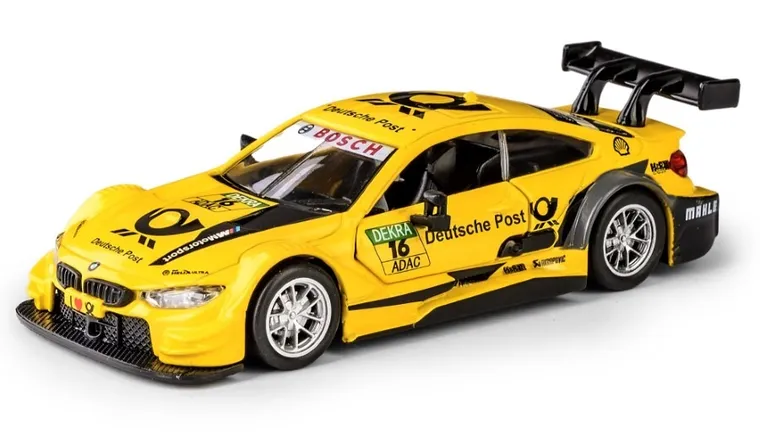 Daffi, MSZ, BMW M4 DTM, pojazd, model metalowy, żółty, 1:44