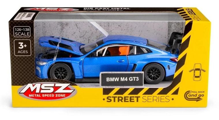 Daffi, MSZ, BMW M4 GT3, pojazd, model metalowy, niebieski, 1:32