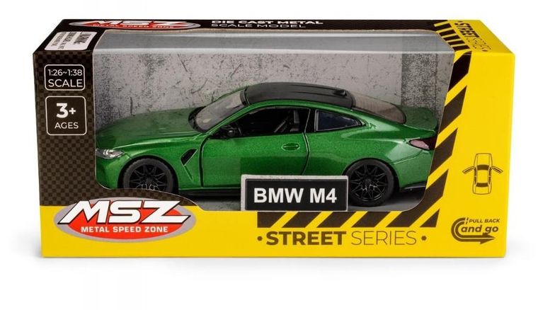 Daffi, MSZ, BMW M4, pojazd, model metalowy, zielony, 1:32