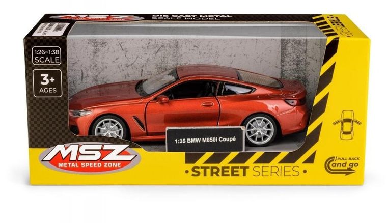 Daffi, MSZ, BMW M850i Coupé, pojazd, model metalowy, czerwony, 1:35