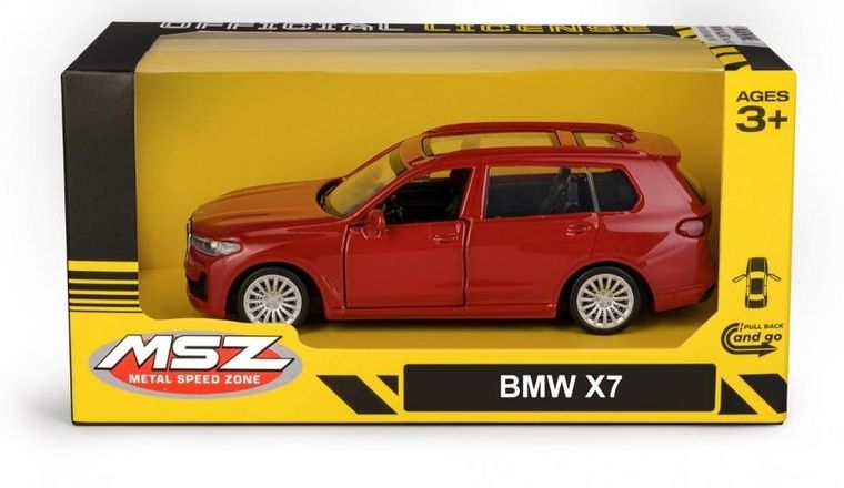 Daffi, MSZ, BMW X7, pojazd, model metalowy, czerwony, 5"