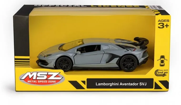 Daffi, MSZ, Lamborghini Aventador SVJ, pojazd, model metalowy, szary, 5"
