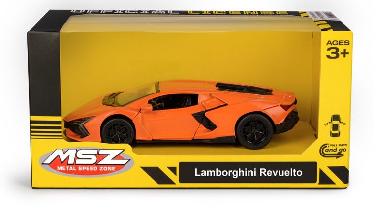 Daffi, MSZ, Lamborghini Revuelto, pojazd, model metalowy, pomarańczowy, 5"