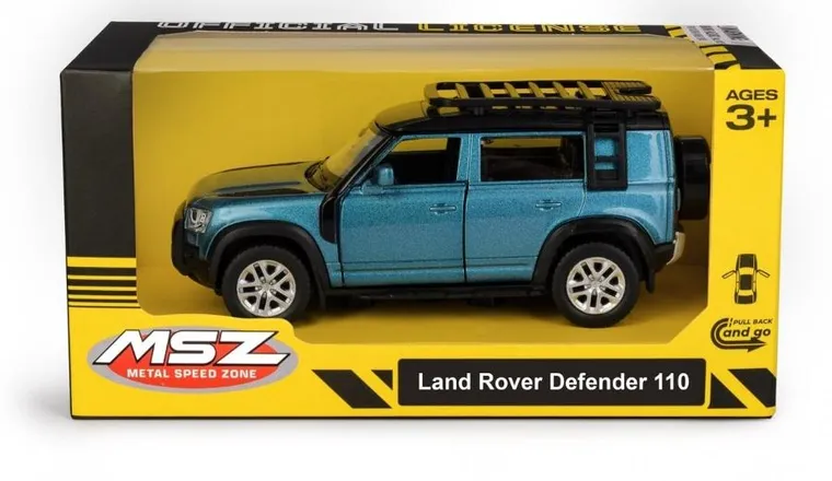 Daffi, MSZ, Land Rover Defender 110, pojazd, model metalowy, niebieski, 5"