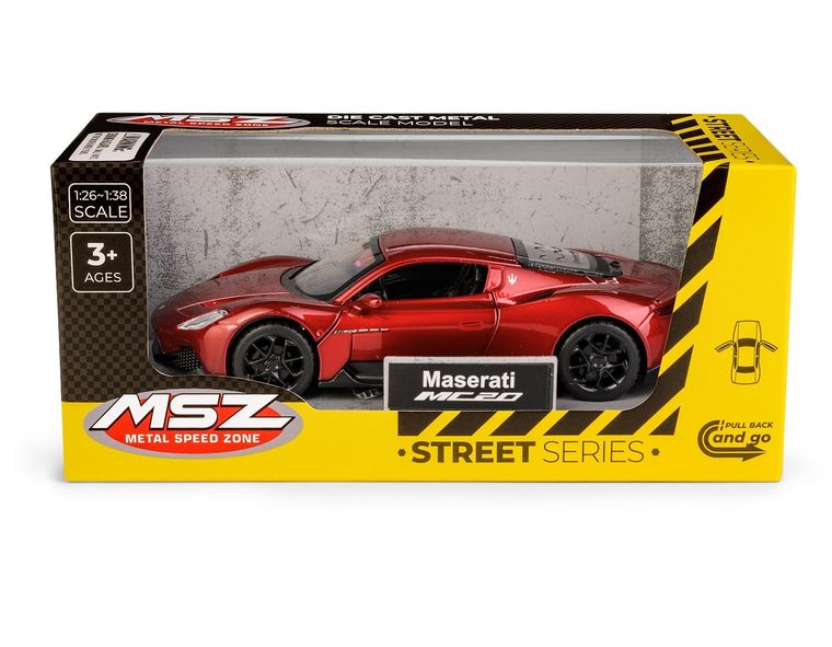 Daffi, MSZ, Maserati MC 20, pojazd, model metalowy, czerwony, 1:33