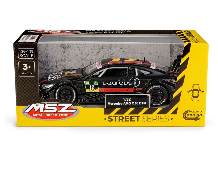 Daffi, MSZ, Mercedes-AMG C 63 DTM, pojazd, model metalowy, czarny, 1:32