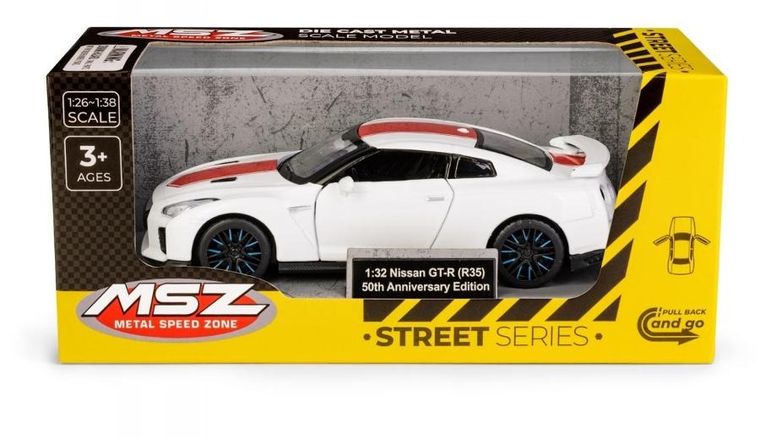 Daffi, MSZ, Nissan GT-R (R35) 50th Anniversary Edition, pojazd, model metalowy, biały, 1:32