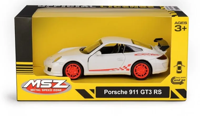 Daffi, MSZ, Porsche 911 GT3 RS, pojazd, model metalowy, biały, 5"