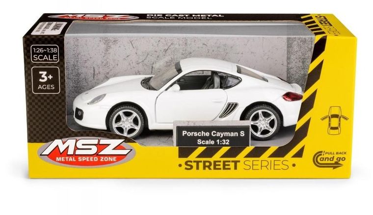 Daffi, MSZ, Porsche Cayman S, pojazd, model metalowy, biały, 1:32