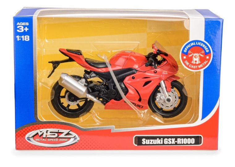 Daffi, MSZ, Suzuki GSX-R1000, pojazd, model metalowy, czerwony, 1:18