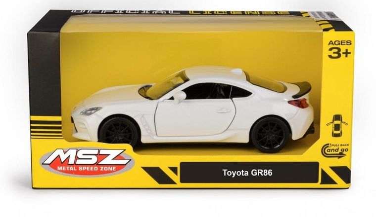 Daffi, MSZ, Toyota GR86, pojazd, model metalowy, biały, 5"