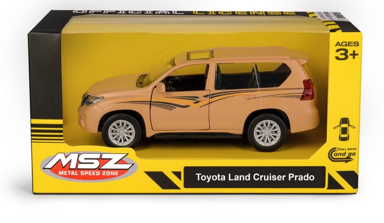 Daffi, MSZ, Toyota Land Cruiser Prado, pojazd, model metalowy, żółty, 5"
