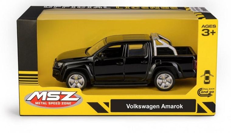 Daffi, MSZ, Volkswagen Amarok, pojazd, model metalowy, czarny, 5"