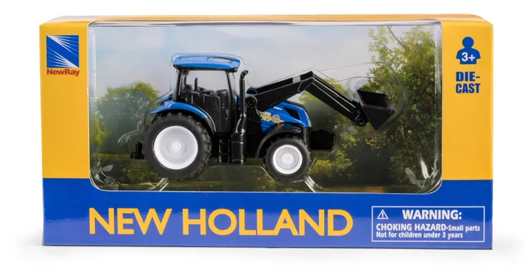 Daffi, New Holland, traktor z łopatą, pojazd rolniczy, model metalowy