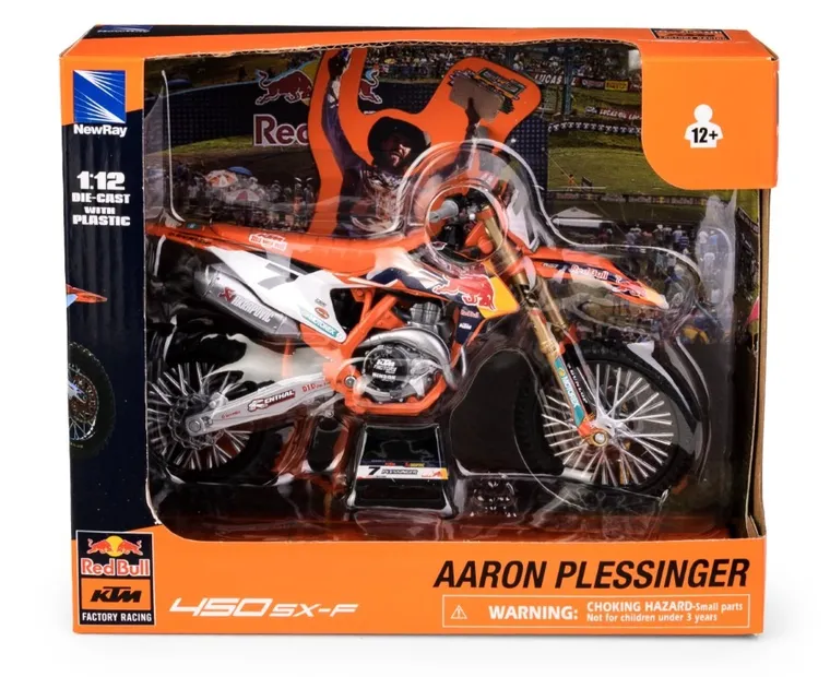 Daffi, Red Bull KTM 450 SX-F No.7 Rider: Aaron Plessinger, motocykl, model metalowy, 1:12