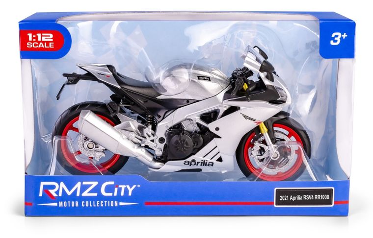 Daffi, RMZ City, Aprilia RSV4 RR 2020, motocykl, model metalowy, srebrny, 1:12