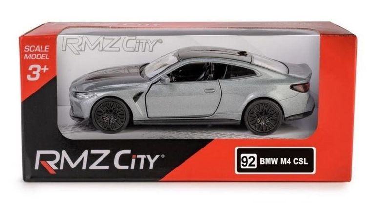 Daffi, RMZ City, BMW M4 CSL 2023, pojazd, model metalowy, szary, 1:32