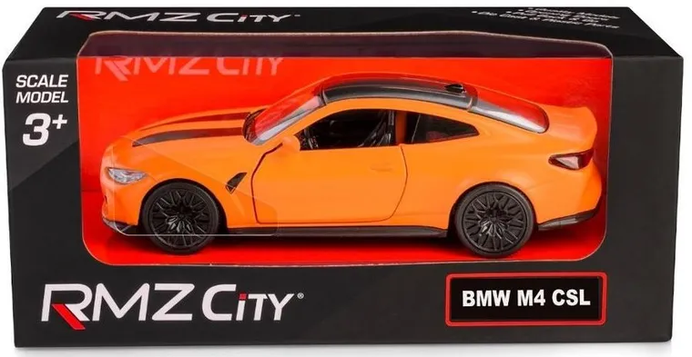 Daffi, RMZ City, BMW M4 Csl, pojazd, model metalowy, matowy pomarańczowy, 1:32