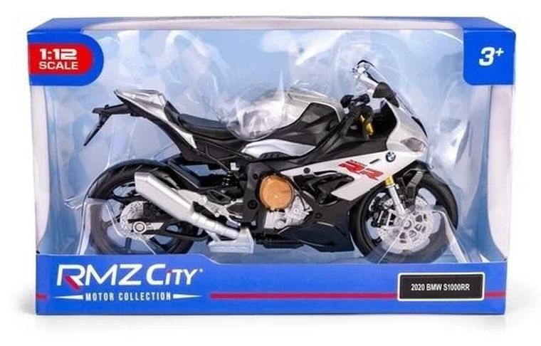 Daffi, RMZ City, BMW S1000RR 2020 (Regular), motocykl, model metalowy, srebrny, 1:12