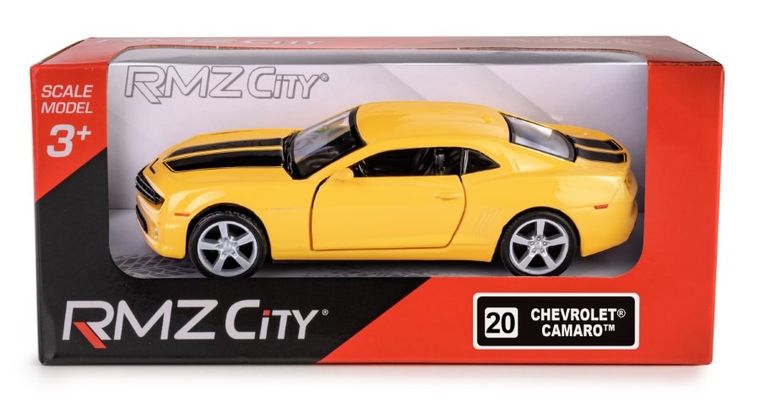 Daffi, RMZ City, Chevrolet Camaro, pojazd, model metalowy, żółty, 1:32