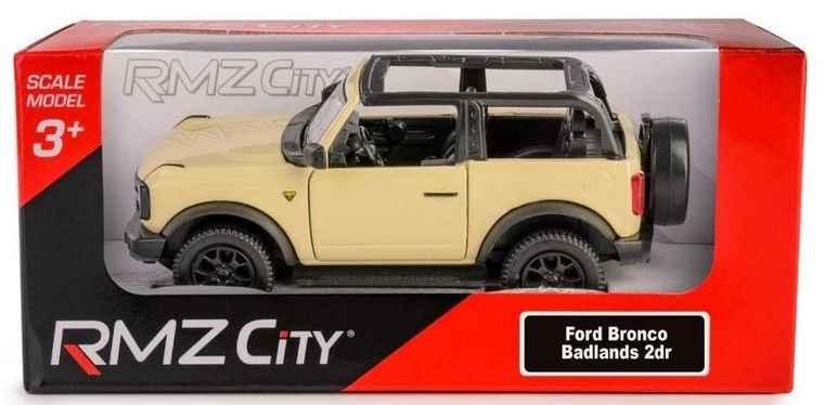 Daffi, RMZ City, Ford Bronco Badlands Open Top, pojazd, model metalowy, kość słoniowa, 1:36