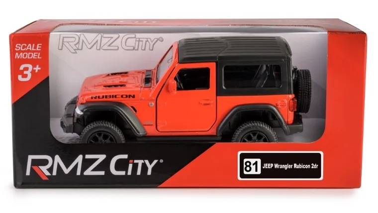 Daffi, RMZ City, Jeep Wrangler Rubicon 2021, Hard Top, pojazd, model metalowy, czerwony, 1:35