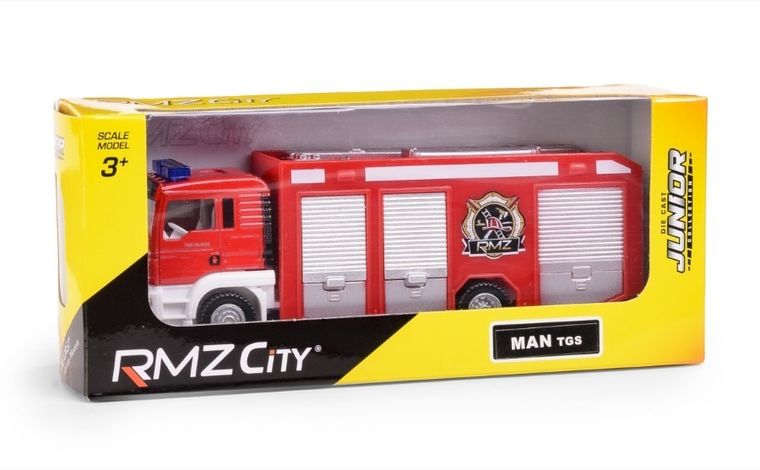 Daffi, RMZ City Junior, Scania wóz strażacki, pojazd, model metalowy, 1:64