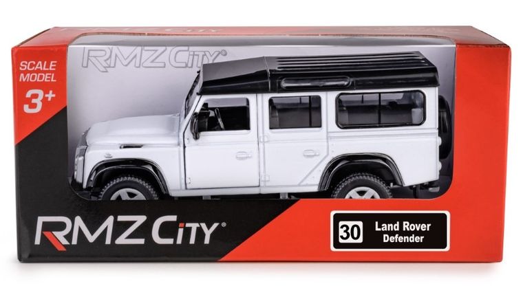 Daffi, RMZ City, Land Rover Defender 110, pojazd, model metalowy, biały, 1:35