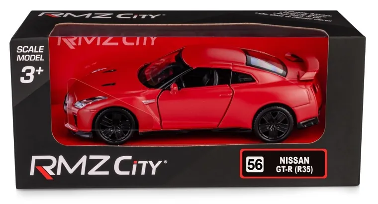 Daffi, RMZ City, Nissan GT-R, pojazd, model metalowy, czerwony matowy, 1:32