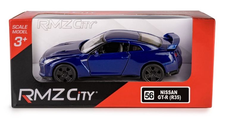 Daffi, RMZ City, Nissan GT-R R35 2017, pojazd, model metalowy, niebieski, 1:38
