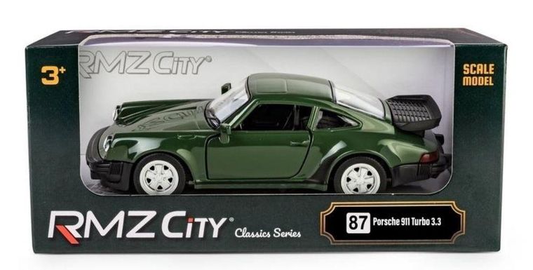 Daffi, RMZ City, Porsche 930 Turbo, pojazd, model metalowy, ciemny zielony, 1:32