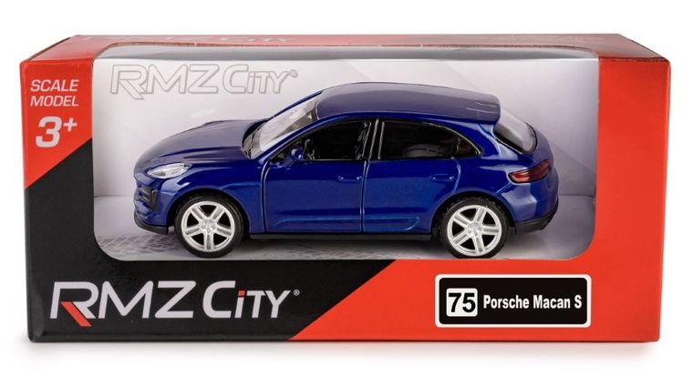 Daffi, RMZ City, Porsche Macan S 2019, pojazd, model metalowy, niebieski, 1:40