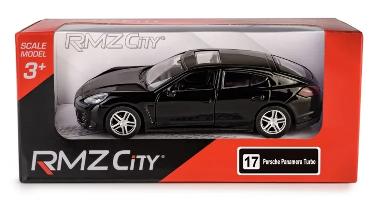 Daffi, RMZ City, Porsche Panamera Turbo, pojazd, model metalowy, czarny, 1:42